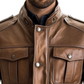 Rowan Leather Brown Jacket - Men Leather Jacket Brown