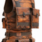 Rust Brown Men’s Special Military Distressed Leather Vest