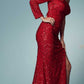 Nox Anabel S1013 One Sleeve Shoulder Strap Sequins/Beading Fitted Gown