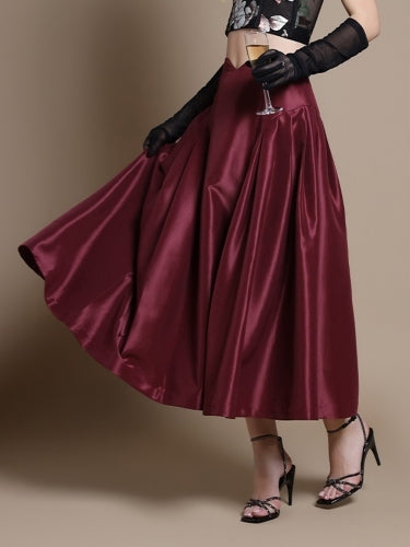 Gracia Fashion Women's Wide Width Skirt with Back Zipper