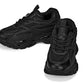CALTO - S5282 - 2.6 Inches Taller (Jet Black/Onyx Sole) - Chunky Sole Sporty Sneakers