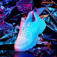 CALTO - S5285 - 2.6 Inches Taller (White/Translucent White Sole) - Chunky Sole Sporty Sneakers