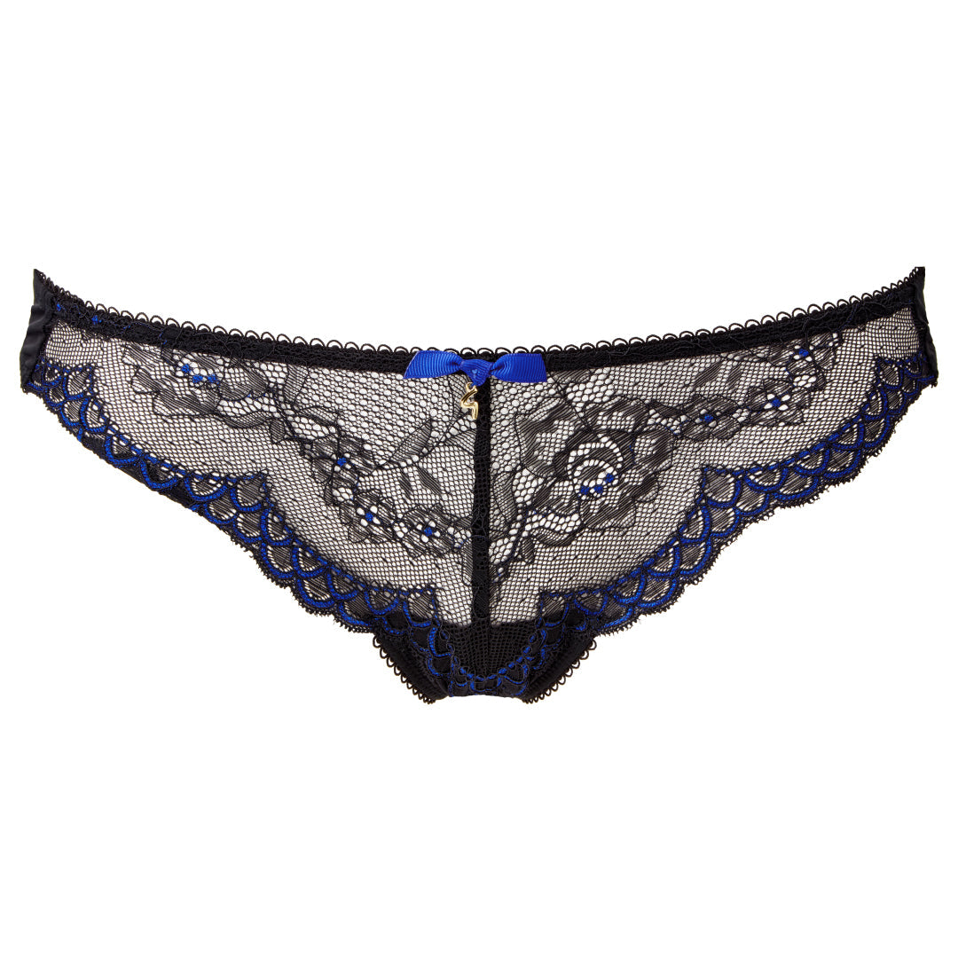 Gossard Superboost Lace Electric Blue Sheer Thong Panty-2