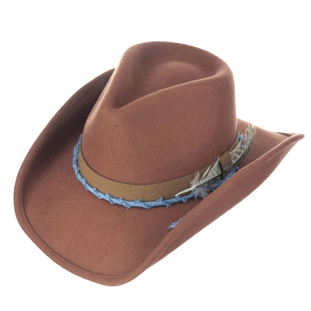 HatCountry Scala Devon soft wool felt outback hat in rust, three-quarter view