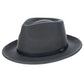 Scala Solomon soft wool fedora hat in grey, three-quarter view by HatCountry