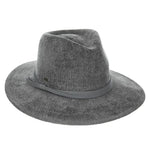 HatCountry Scala Poppy soft knit fedora hat in charcoal, three-quarter view