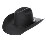 HatCountry Seager Chase 4X premium wool cowboy hat in black, three-quarter view