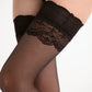 Conte Sense women's fantasy stockings with silicone lace top and back seam imitation, graphite gray