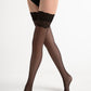 Conte Sense women's fantasy stockings in graphite with silicone lace top and back seam imitation