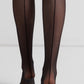 Conte Sense women's stockings with silicone lace top and back seam imitation in black
