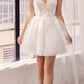 Ladivine SF047 Lace Bodice A-Line Layered Tulle Short Dress