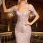CLEARANCE - Ladivine SF209 Off The Shoulder Red Mermaid Gown (Size 12)