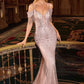 CLEARANCE - Ladivine SF209 Off The Shoulder Red Mermaid Gown (Size 12)