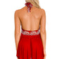 High Neck Contrast Lace Babydoll