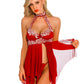 High Neck Contrast Lace Babydoll