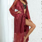 Long Satin and Lace Robe