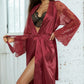 Long Satin and Lace Robe