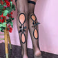 Bow Back Thigh High Stockings