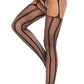 Rhinestone Striped Garter Stockings