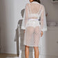 French Dot Mesh Robe and Bra Set
