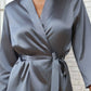 Plus Size Classic Satin Robe