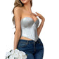Faux Leather Silver Sweetheart Corset