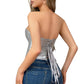 Faux Leather Silver Sweetheart Corset