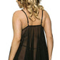 Plus Size Simple Mesh Babydoll