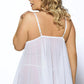 Plus Size Mesh and Floral Babydoll
