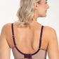 Samanta Silvia Aubergine Sheer Balconette Bra-1