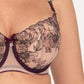Samanta Silvia Aubergine Sheer Balconette Bra-2