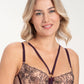 Samanta Silvia Aubergine Sheer Balconette Bra-3