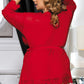 Plus Size Sheer Lace Trim Robe