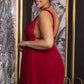 Plus Size Deep V Mesh Babydoll