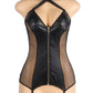 Pleather Deep V Halter Chemise