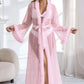 Sexy Mesh and Faux Fur Trim Robe
