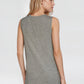 Trophy Yoga relaxed fit tank top, made in USA, shown in a simple front view