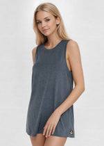 Trophy Yoga relaxed fit tank top, made in USA, shown from the front