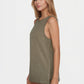 Trophy Yoga relaxed fit tank top, made in USA, lightweight sleeveless shirt in a clean studio view