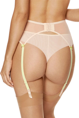 Sheer Mesh Embroidered Garter Belt Gorteks Soleil-1
