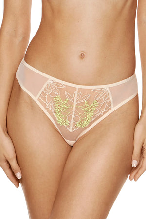 Sheer Mesh Embroidered Brazilian Thong Gorteks Soleil-0