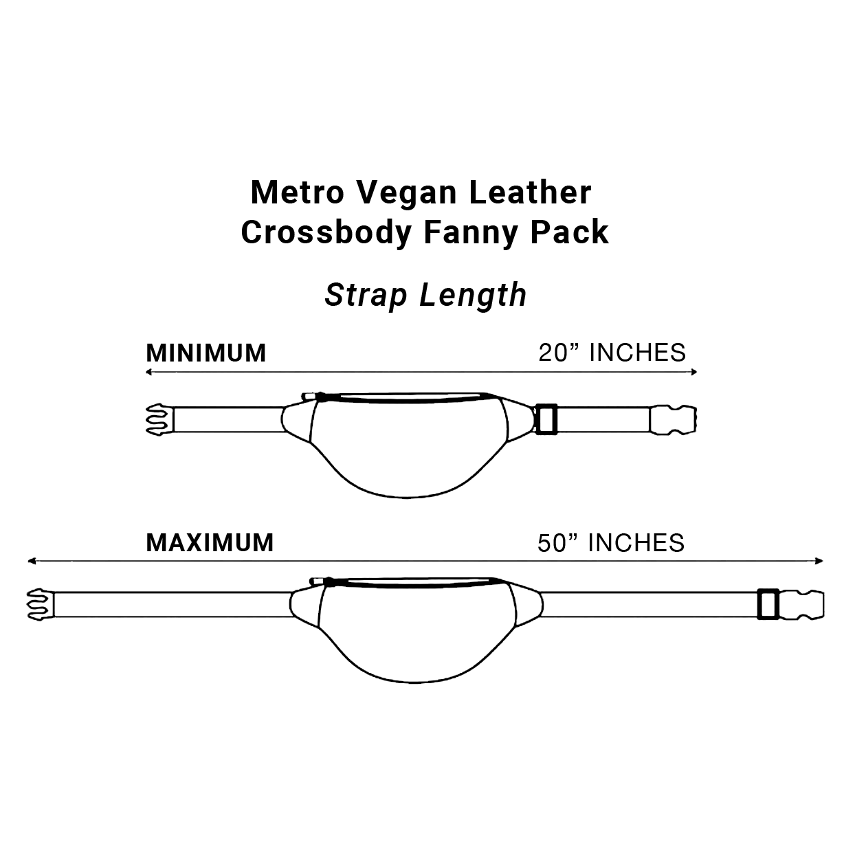 Shield Your Body SYB Metro vegan leather crossbody fanny pack size chart for mobile phone accessories