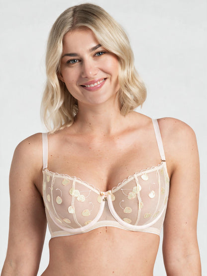 Samanta Cherie Pastel Sheer Balconette Bra