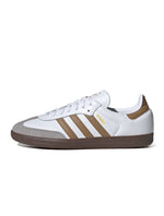 Adidas Men's Samba OG white sneakers with gum sole, side view