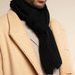 Napoli (black) - Italian 100% cashmere ribbed scarf (unisex)
