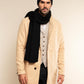 Napoli (black) - Italian 100% cashmere ribbed scarf (unisex)