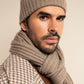 Napoli (brown) - Italian 100% cashmere ribbed scarf (unisex)