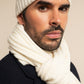 Napoli (cream) - Italian 100% cashmere ribbed scarf (unisex)