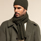 Napoli (dark green) - Italian 100% cashmere ribbed scarf (unisex)