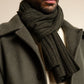 Napoli (dark green) - Italian 100% cashmere ribbed scarf (unisex)
